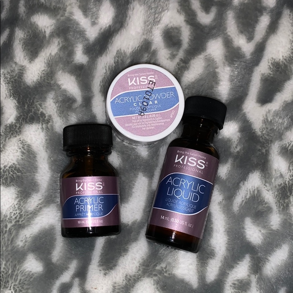 Kiss acrylic nail powder, primer and liquid